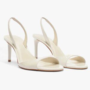 SCHUTZ Scarlett Mid Slingback Sandal (Women) in Sugar White Size US 9